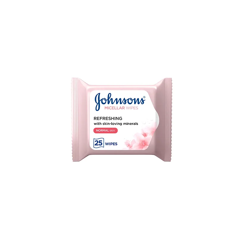 Johnson Wipes Micellar Refreshing Normal Skin 25Pcs(Pink)(8882)Johnson Wipes Micellar Refreshing Normal Skin 25Pcs(Pink)(8882)