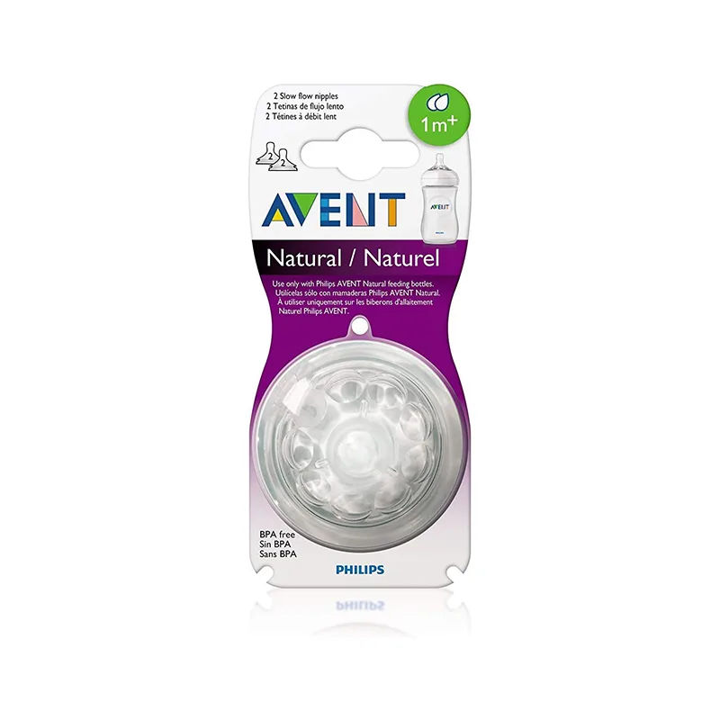 AVENT NIPPLE NATURAL +1M (2) 2PCS SCF 652-27)