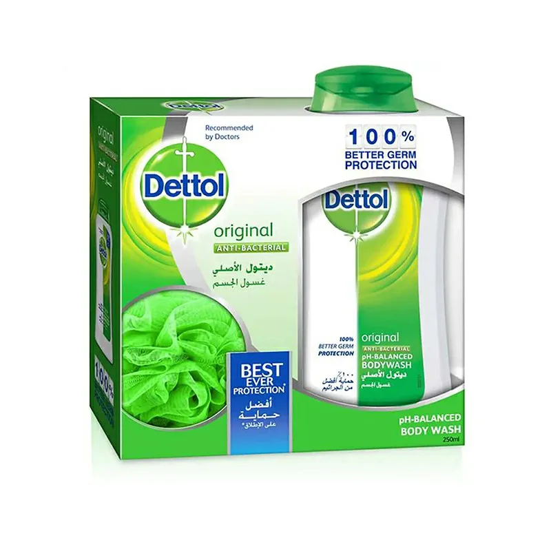 DETTOL BODY WASH ORIGINAL WITH PUFF 250ML