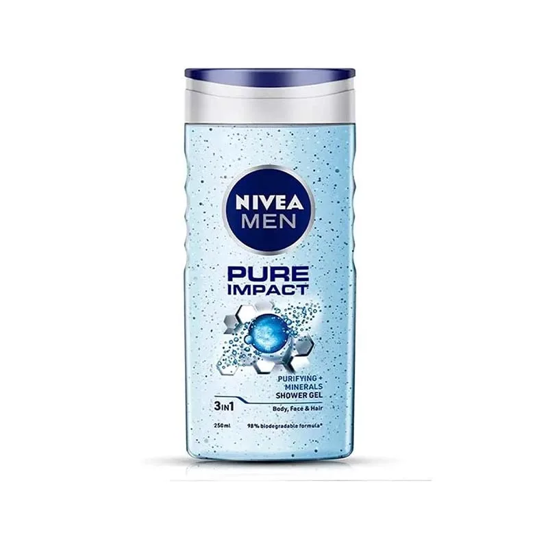 NIVEA SHOWER GEL MEN PURE IMPACT 250ML